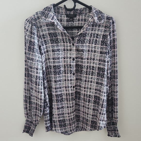 Tamara H Black and Pink Button-Up Blouse - Picture 1 of 7